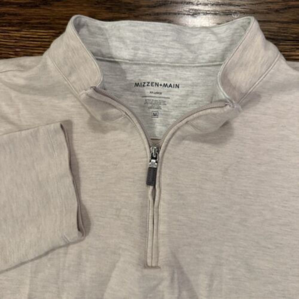 Mizzen Main Fairway Cream 1/4 Zip Performance Golf Pullover Mens 2XL